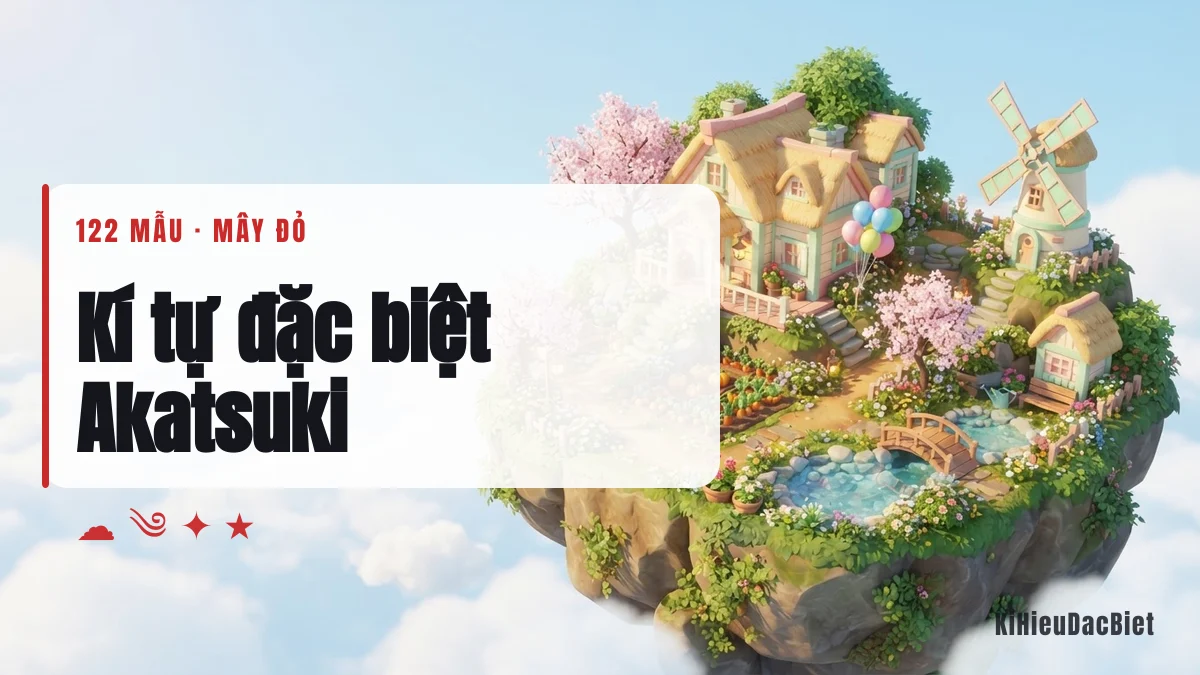 Kí tự đặc biệt Akatsuki và các kí tự thay thế biểu tượng mây đỏ