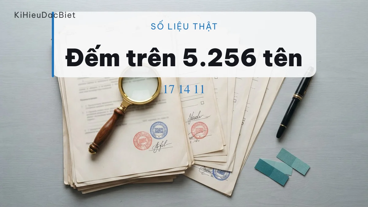 Thống kê kiểu trang trí tên trên 5.256 tên cộng đồng