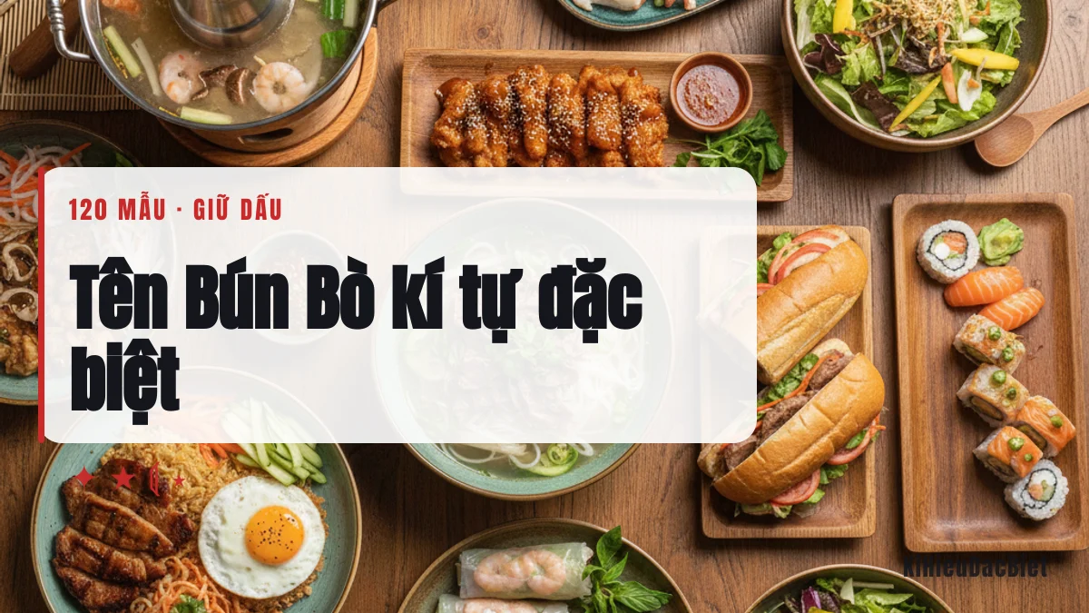 Tên Bún Bò viết bằng kí tự đặc biệt