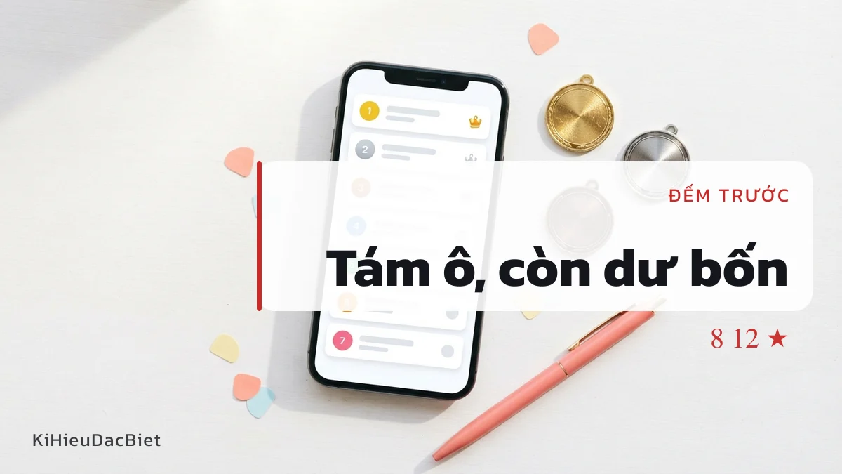 Tên tám ô còn dư bốn ô cho phần trang trí