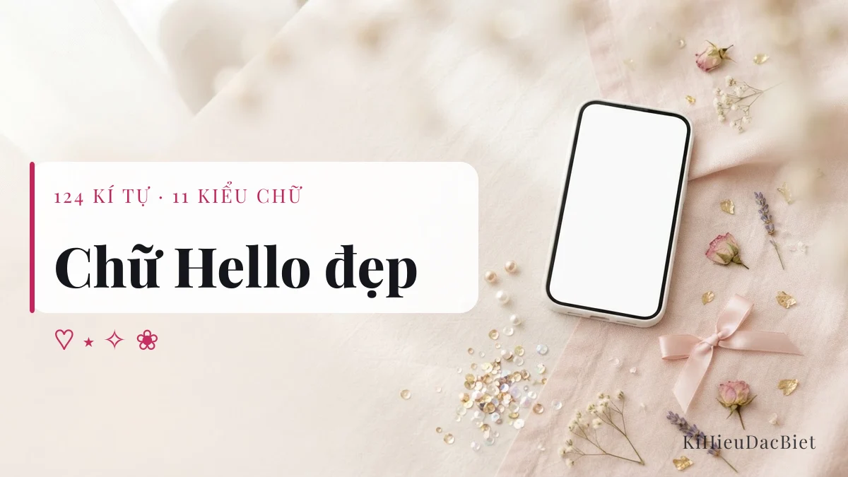Chữ Hello viết bằng kí tự đặc biệt và 11 kiểu chữ Unicode