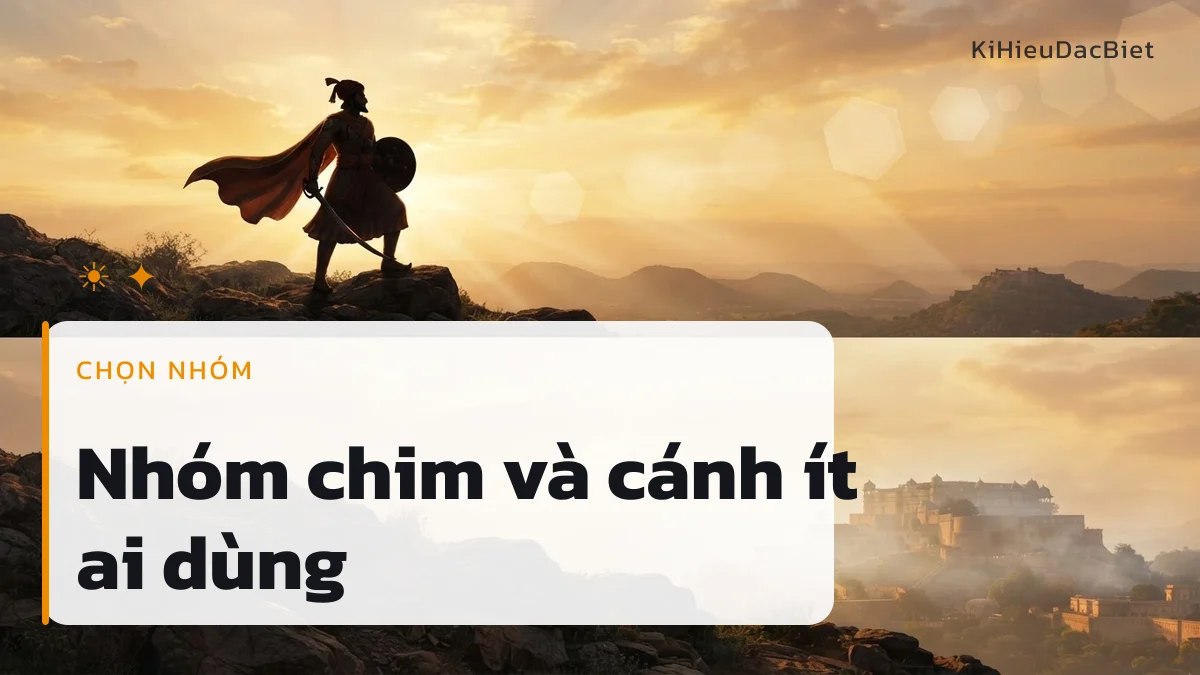 Nhóm kí hiệu chim và cánh là lựa chọn trung tính ít trùng