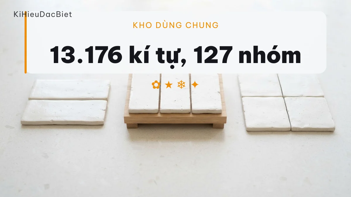 Kho kí tự đặc biệt, kaomoji và emoji của KiHieuDacBiet chia theo 127 nhóm chủ đề