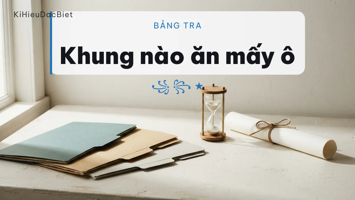 Bảng tra khung theo độ dài tên trong ô 12 kí tự