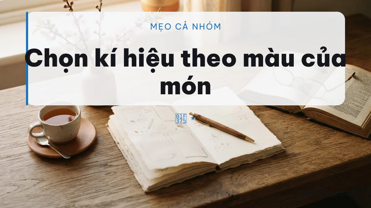 Chọn kí hiệu theo màu của món đồ uống