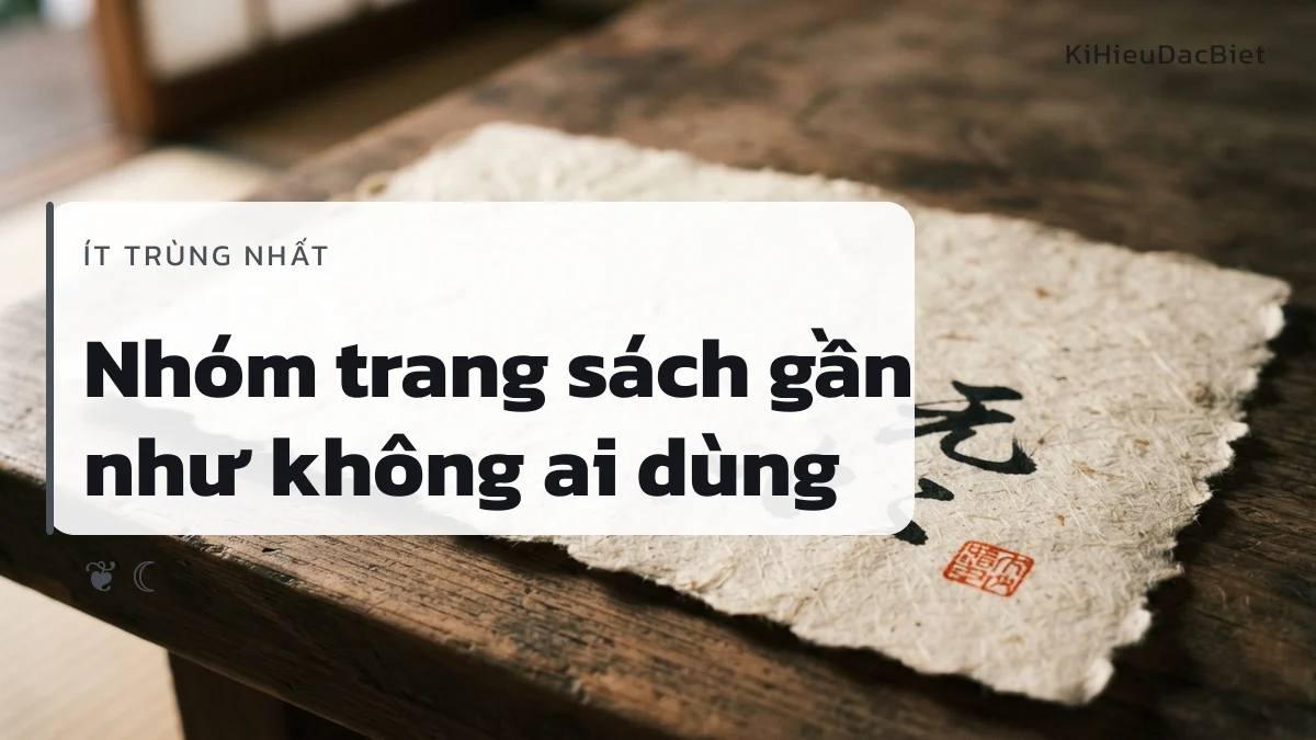 Nhóm kí hiệu trang sách là lựa chọn hiếm gặp cho tên Minh Trang