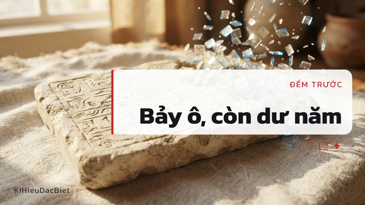 Tên bảy ô còn dư năm ô cho phần trang trí
