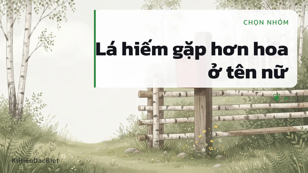 Nhóm kí hiệu lá là lựa chọn ít trùng cho tên nữ