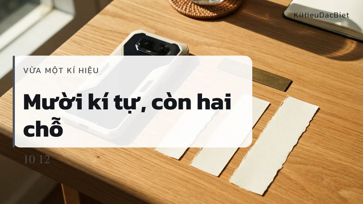 Chuỗi mười kí tự chỉ còn chỗ cho một kí hiệu ở đầu