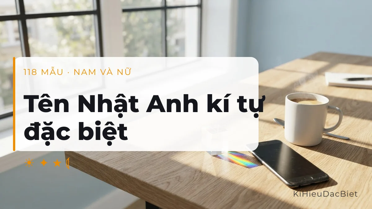 Tên Nhật Anh viết bằng kí tự đặc biệt cho cả nam và nữ