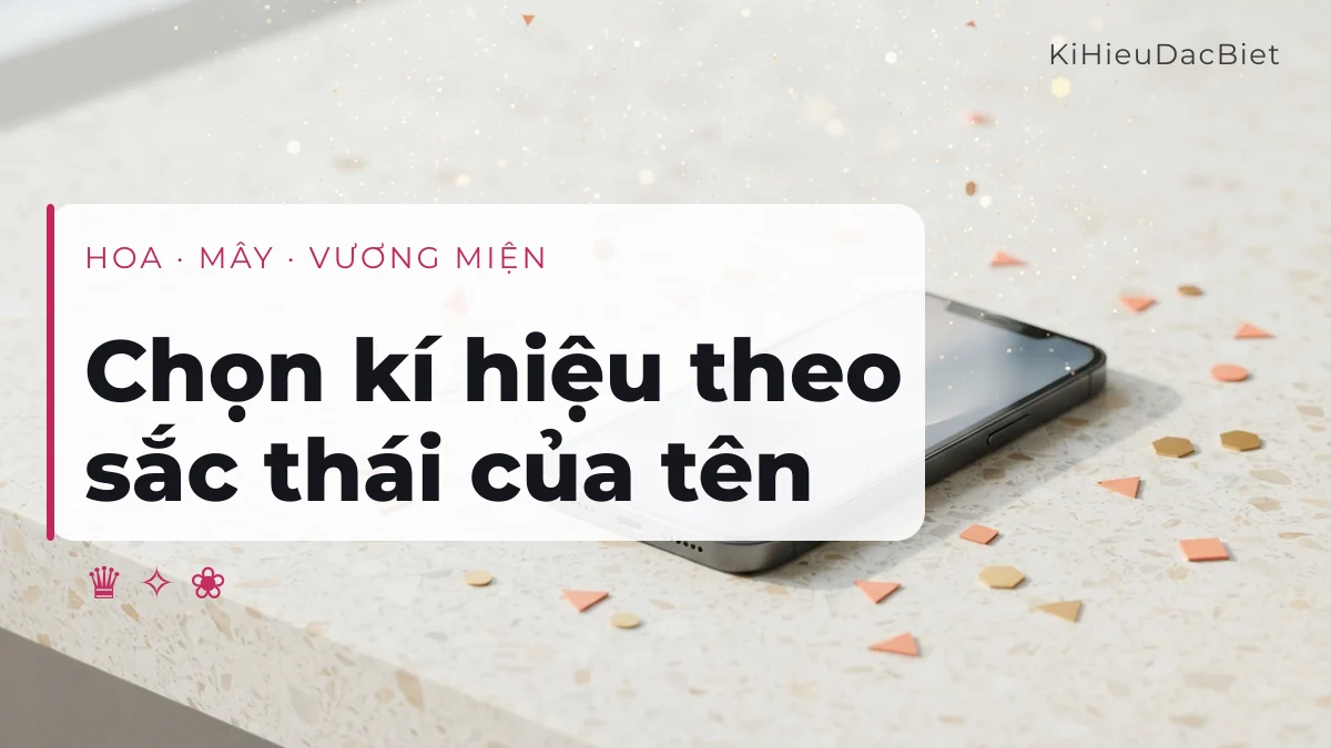 Ba nhóm kí hiệu hợp với tên Như Ý: hoa, mây và vương miện