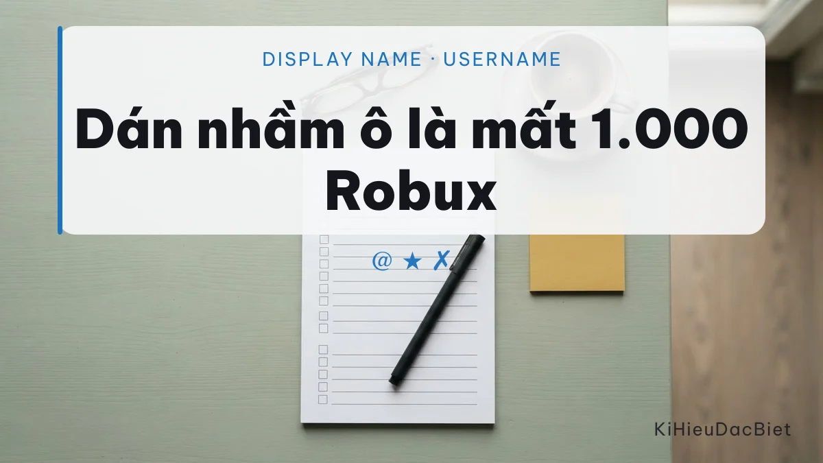 Phân biệt ô Display Name và ô Username của Roblox