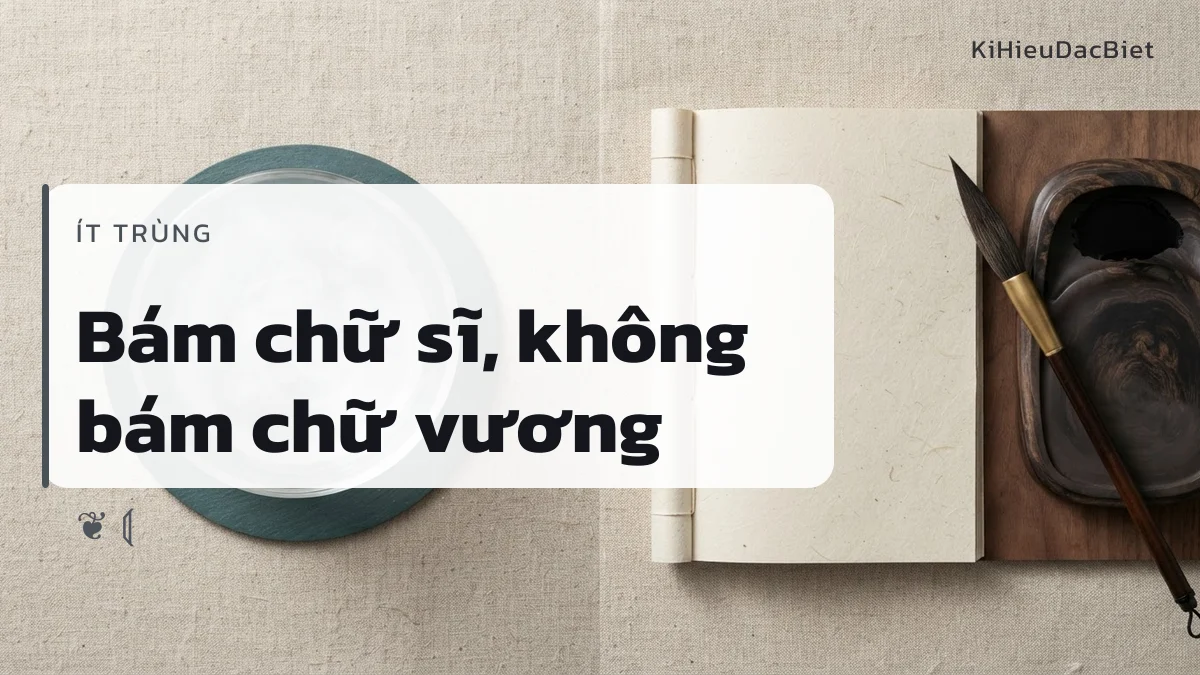 Nhóm kí hiệu bút sách bám chữ sĩ là lựa chọn hiếm gặp