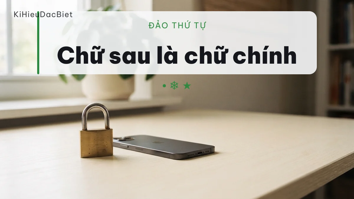 Đảo thứ tự hai chữ Hán-Việt là đổi chữ chính