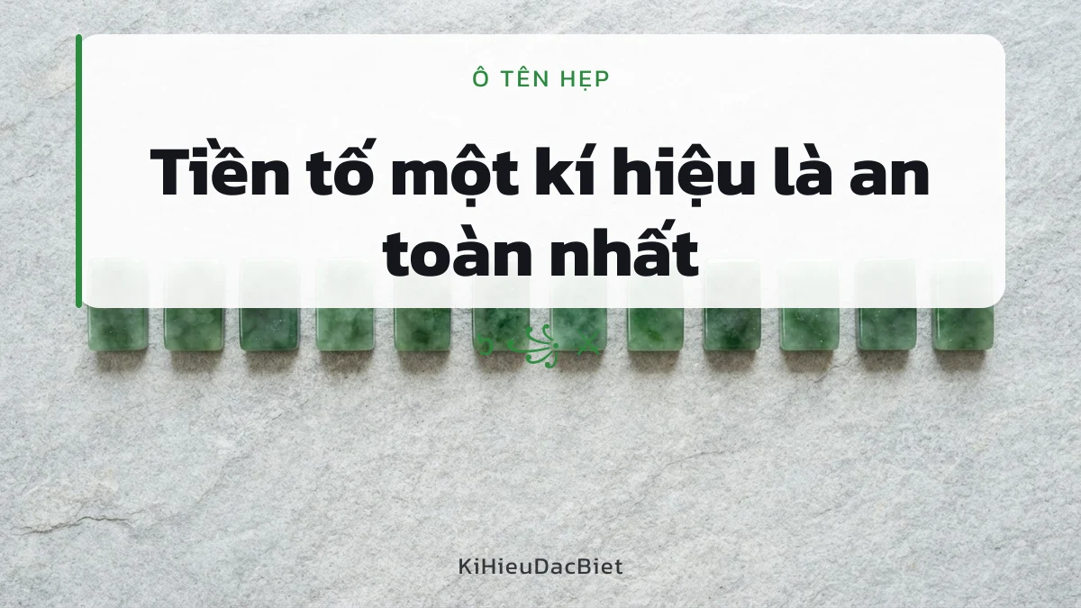 Tiền tố một kí hiệu giúp tên VLCM không vượt giới hạn ô nhập