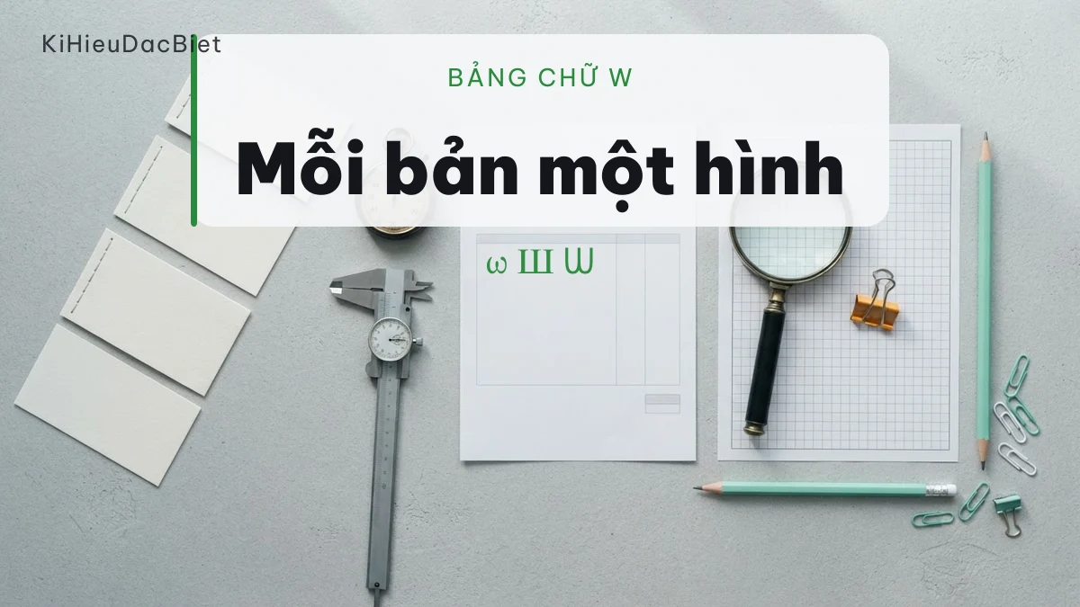 Mỗi chữ W trong Unicode cho một hình khác nhau